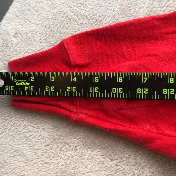 Champion Women's Reverse Weave Sweatshirt Large Crew Neck Red Cropped with Sciss - Picture 6 of 14